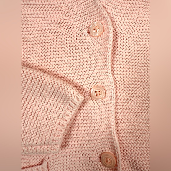 BABY GAP Baby Girls’ Milkshake Pink Baby Bear Ear Garter Cardigan Size 6-12M - Picture 7 of 9